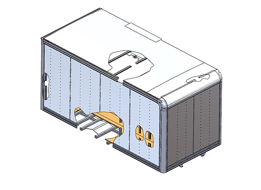 Isometric diagram of a vehicle