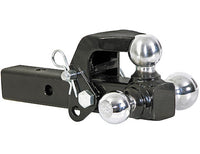 Tri-Ball Hitch Solid Shank With Pintle Hook And Chrome Balls