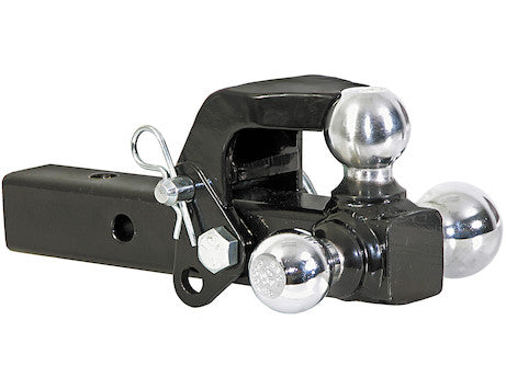 Tri-Ball Hitch Solid Shank With Pintle Hook And Chrome Balls