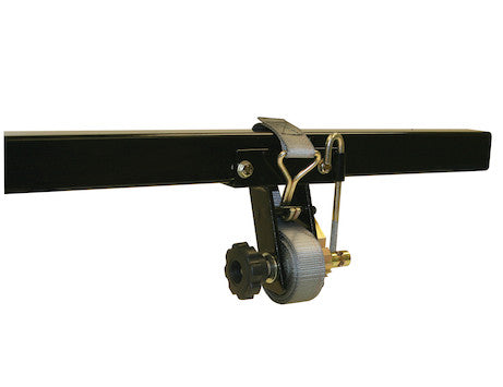 1-1/2 Inch x 7 Foot Steel Ladder Rack Ratchet Tie Down Angle Mount with Double J Hooks