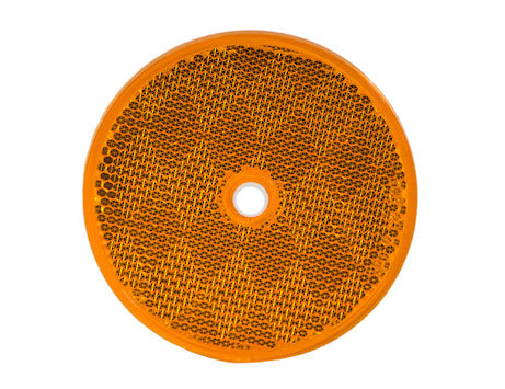 3.1875 Inch Amber Round DOT Bolt-On Reflectors