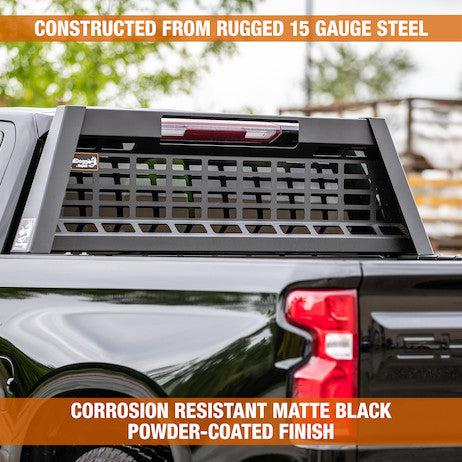 Buyers GuardDogg Matte Black Heavy-Duty Steel Pickup Truck Headache Rack with Mounting Brackets