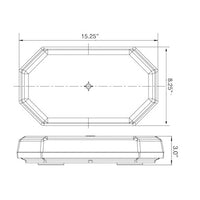 15 Inch Octagonal LED Mini Light Bar - Amber