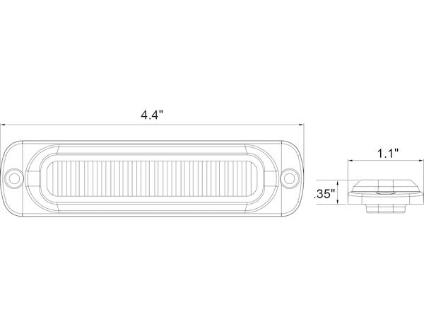 Thin 4.5 Inch Amber/Clear Horizontal LED Strobe Light