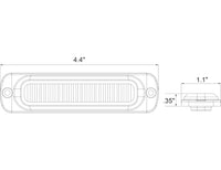 Thin 4.5 Inch Amber/Clear Horizontal LED Strobe Light