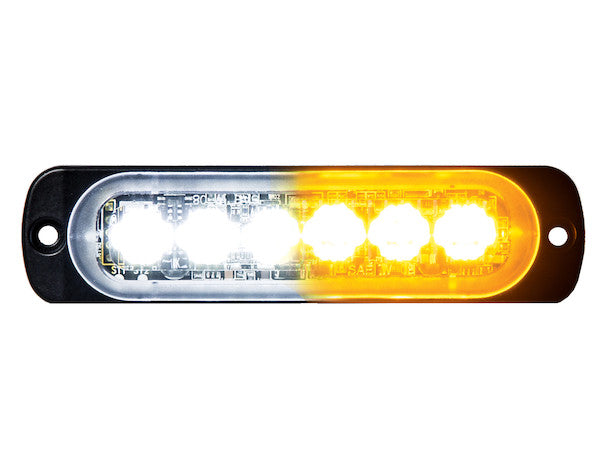 Thin 4.5 Inch Amber/Clear Horizontal LED Strobe Light