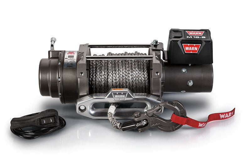 WARN M15-S 12V Electric Recovery Winch 15,000 lb Synthetic Rope