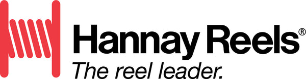 Hannay Reels logo with red sound wave symbol and text 'The reel leader.'