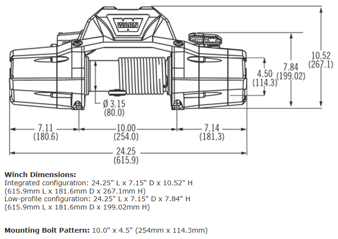 WARN ZEON 8-S 12V Electric Recovery Winch 8,000 lb Synthetic Rope