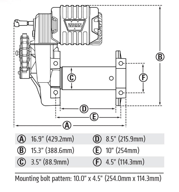 WARN M8274 10,000 lb Electric Recovery Winch