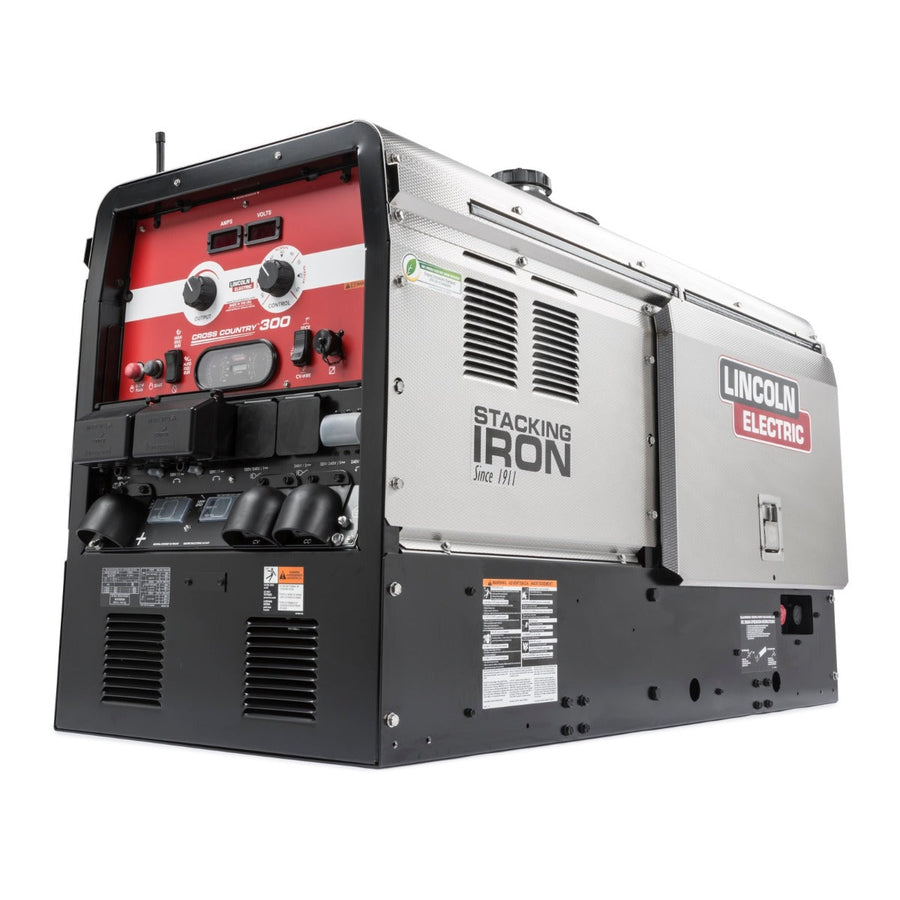 Lincoln Electric Cross Country 300 Engine Driven Welder with 22 HP Kubota Engine Stainless Steel Case and Wireless Remote