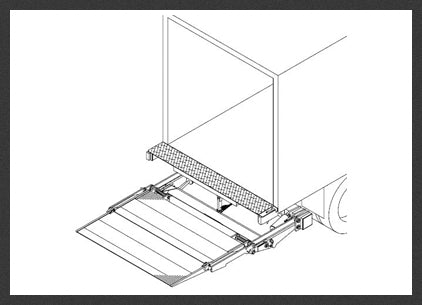 Thieman LRST 40EST 4,000 lb Level Ride Stowaway Liftgate 80" x 60" Aluminum Wedge Platform
