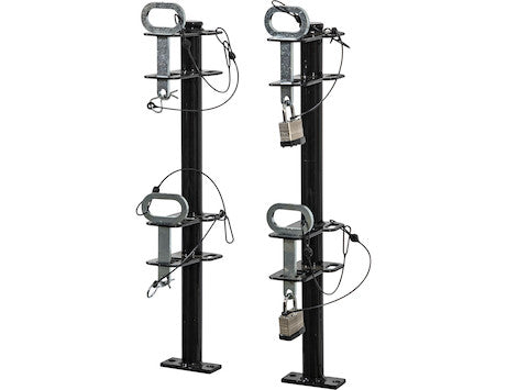 3-Position Channel Style Lockable Trimmer Rack for Open Landscape Trailers