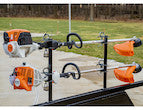 3-Position Channel Style Lockable Trimmer Rack for Open Landscape Trailers