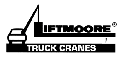 Liftmoore truck cranes logo with a crane illustration on a white background