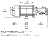 WARN M15000 12V Electric Recovery Winch 15,000 lb