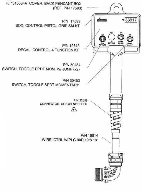 Liftmoore 33917 3200REL 10-Pin Pendant Control – 18' Cord