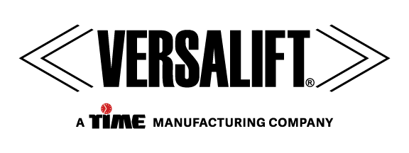 Versalift logo with 'A TIME Manufacturing Company' text on a white background