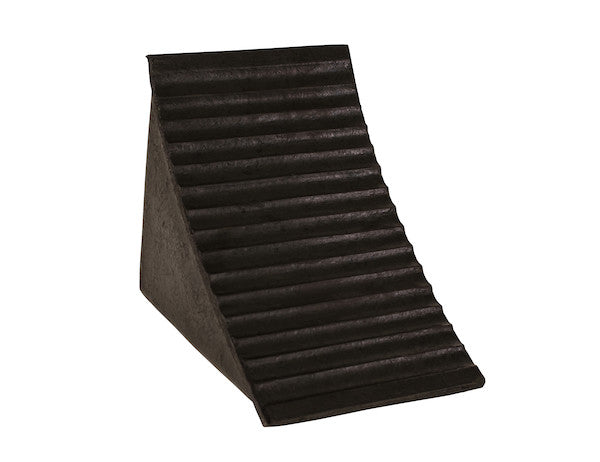 Heavy Duty Rubber Wheel Chock with Molded-In Handle/Chain Eye 7x10.25x8.13 Inch