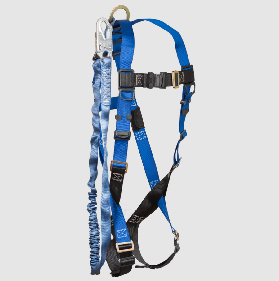 Contractor Safety Harness & 6 ft Lanyard Combo