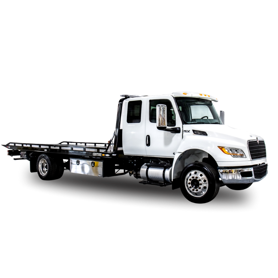 White tow truck on a white background