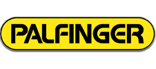 Palfinger logo on a yellow background