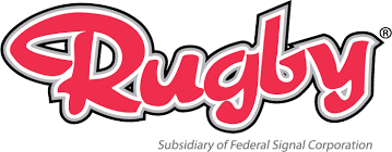 Red 'Rugby' logo with a subsidiary mention on a white background