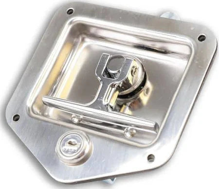 Stainless Steel Flush Mount Single-Point T-Handle Latch Assembly with Mounting Holes