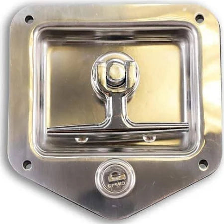 Stainless Steel Flush Mount Single-Point T-Handle Latch Assembly with Mounting Holes