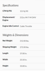 Mi-T-M 20 Gallon Single Stage Gasoline Air Compressor - Image 2