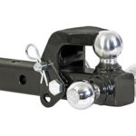 Tri-Ball Hitch Solid Shank With Pintle Hook and Chrome Balls