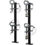 3-Position Channel Style Lockable Trimmer Rack for Open Landscape Trailers