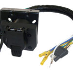 7-Way Dual-Plug Trailer Connector with 10 Inch Prewired Harness