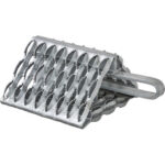 Galvanized Serrated Wheel Chock with Handle 9x10x6 Inch