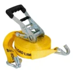 30 Foot Commercial Grade Ratchet Strap with Soft Rubber Grips - J Hooks